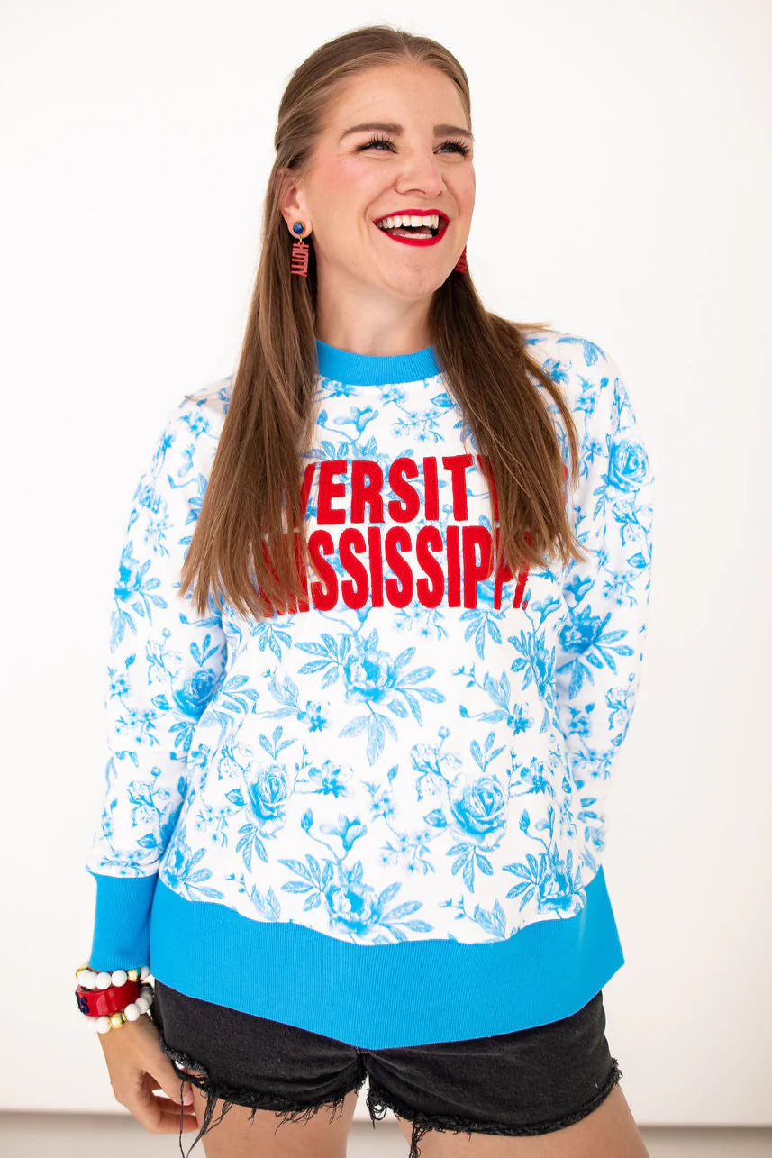 Ole Miss Floral Toile Sweatshirt