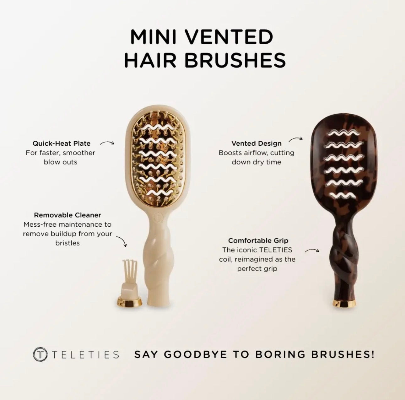 Teletie Mini Vented Hair Brush