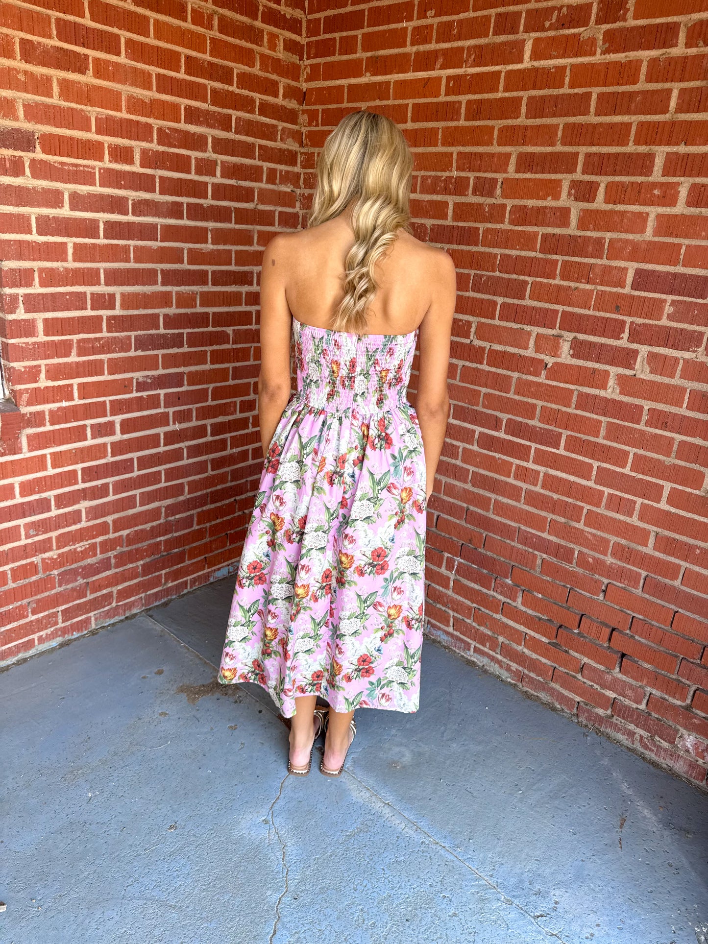 Blushing Bloom Midi Dress