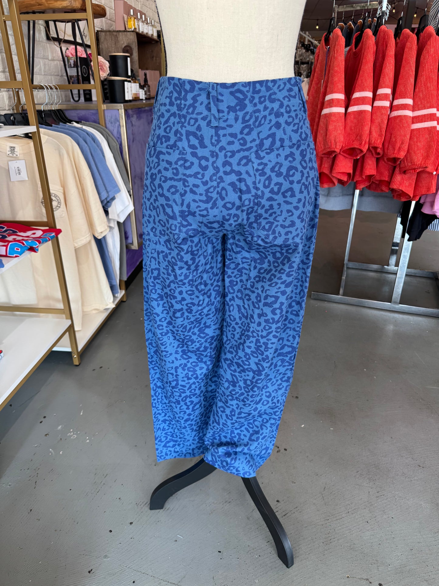 Blue Leopard Pants