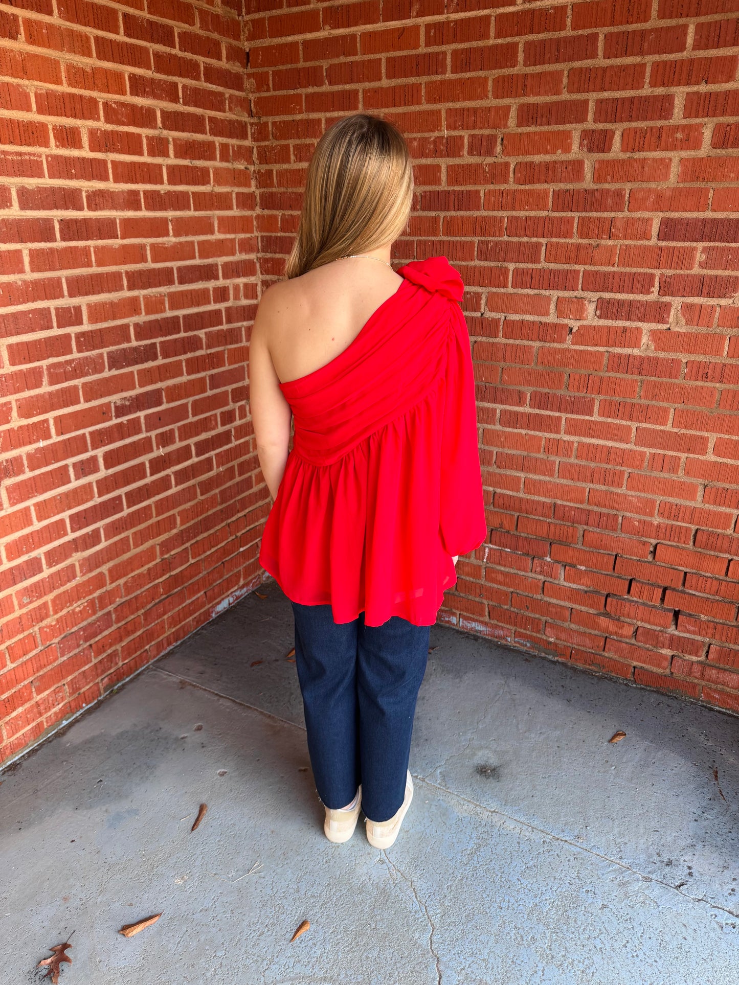 One Shoulder Flower Top