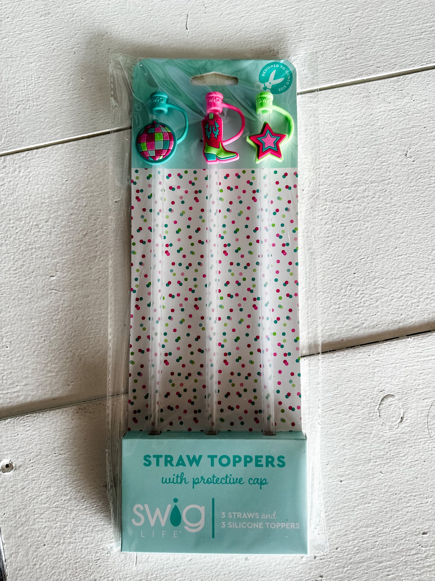 Disco cowgirl straw toppers