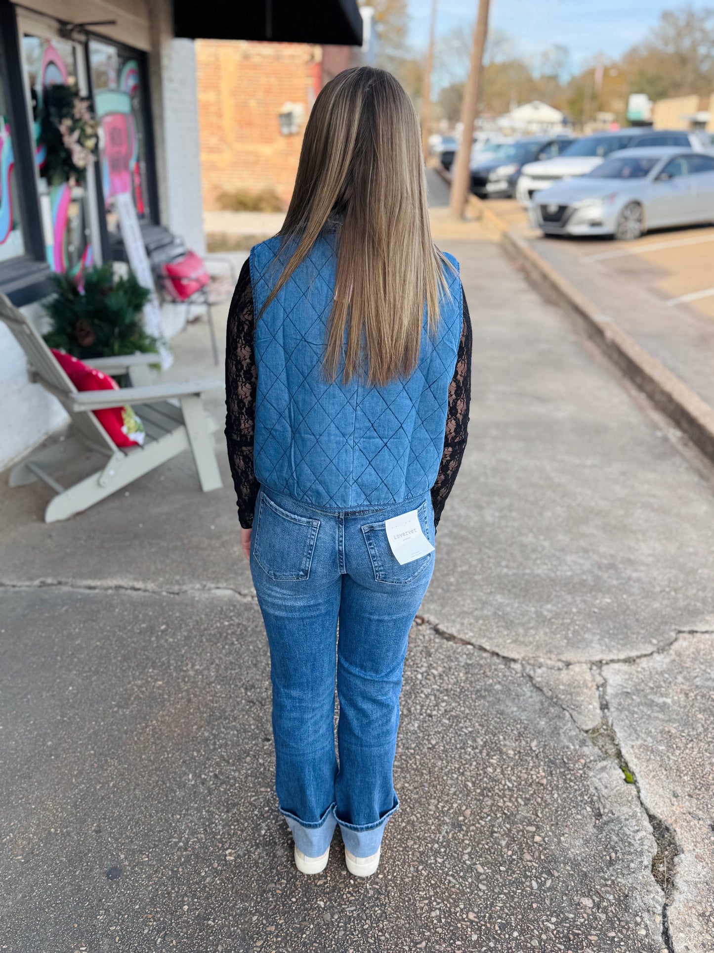 Quilted Denim Vest