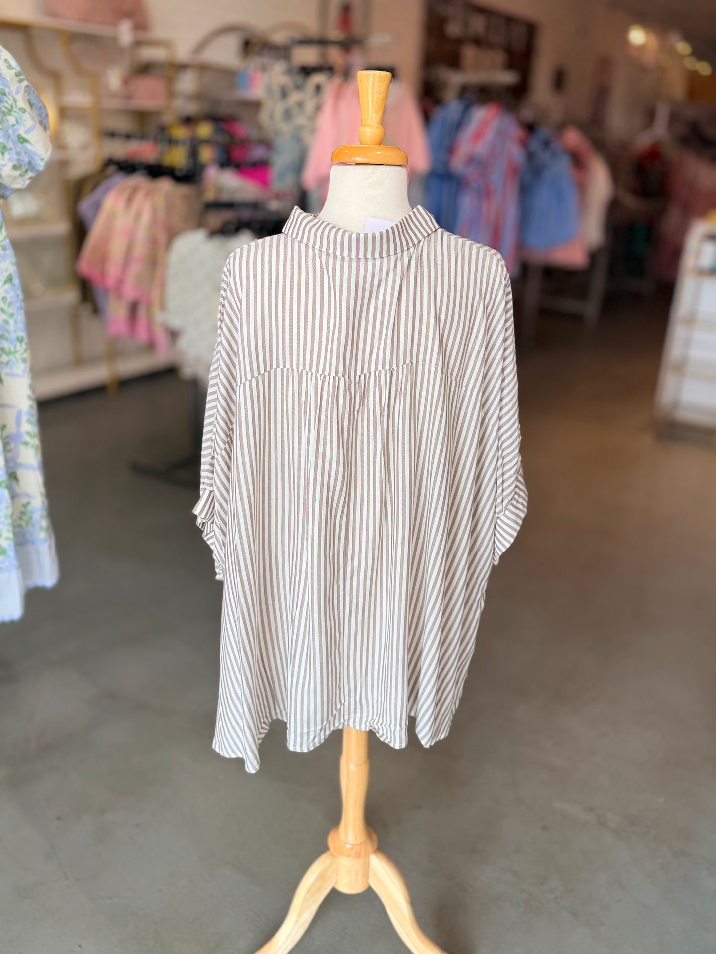 Striped Thoughts Blouse-Plus