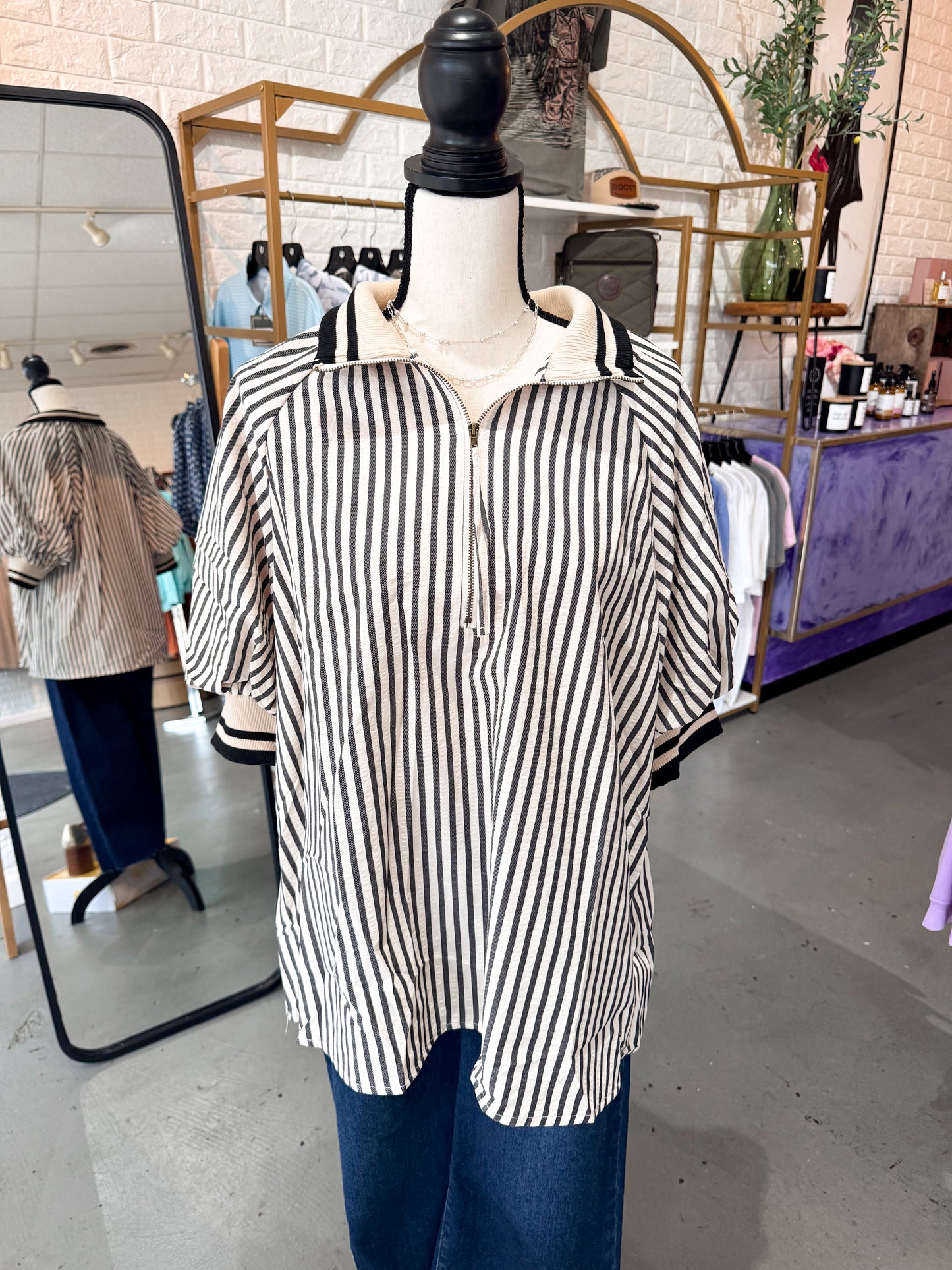 Sophia Stripe Top-Plus