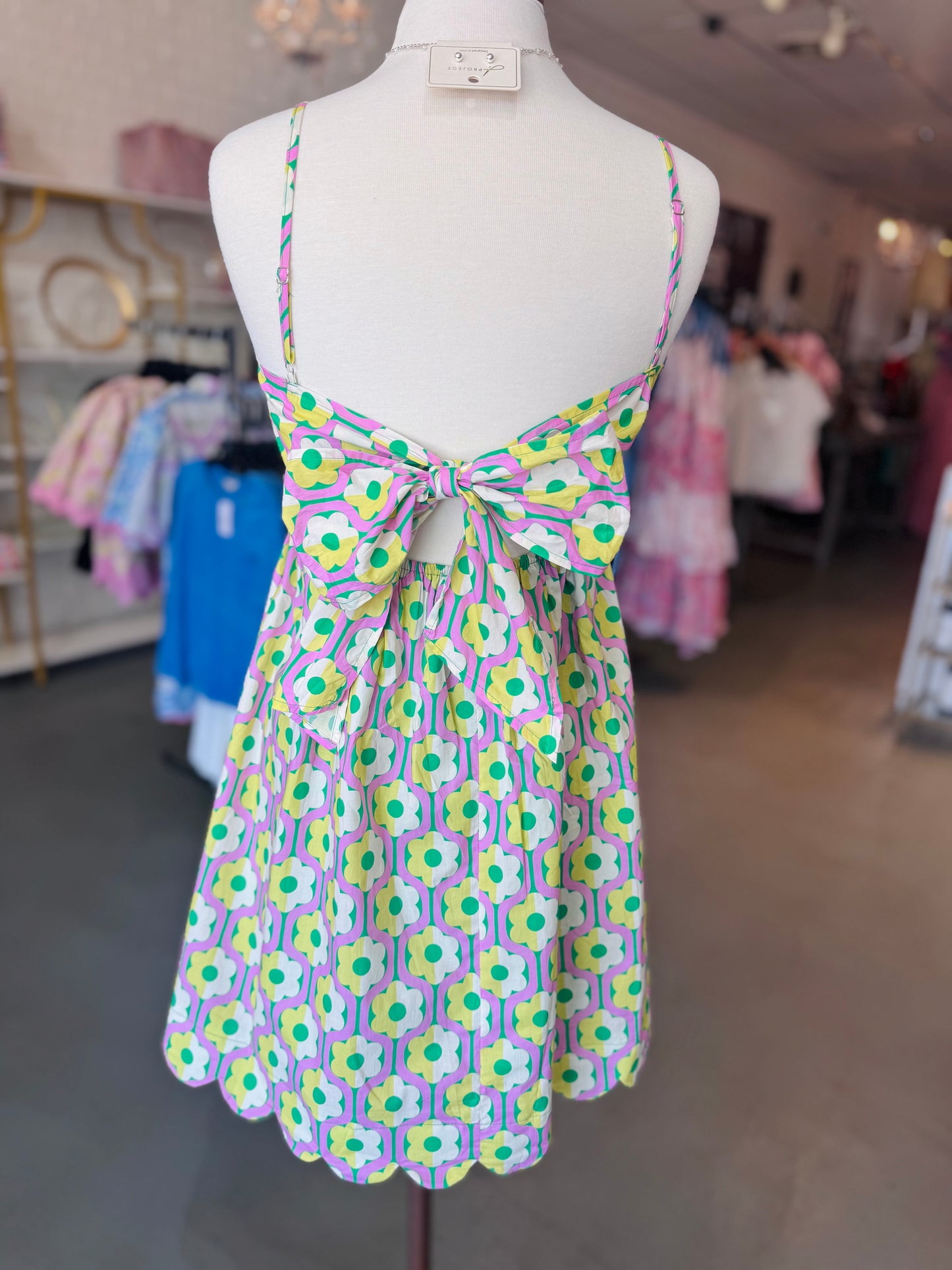 Floral Scallop Mini Dress