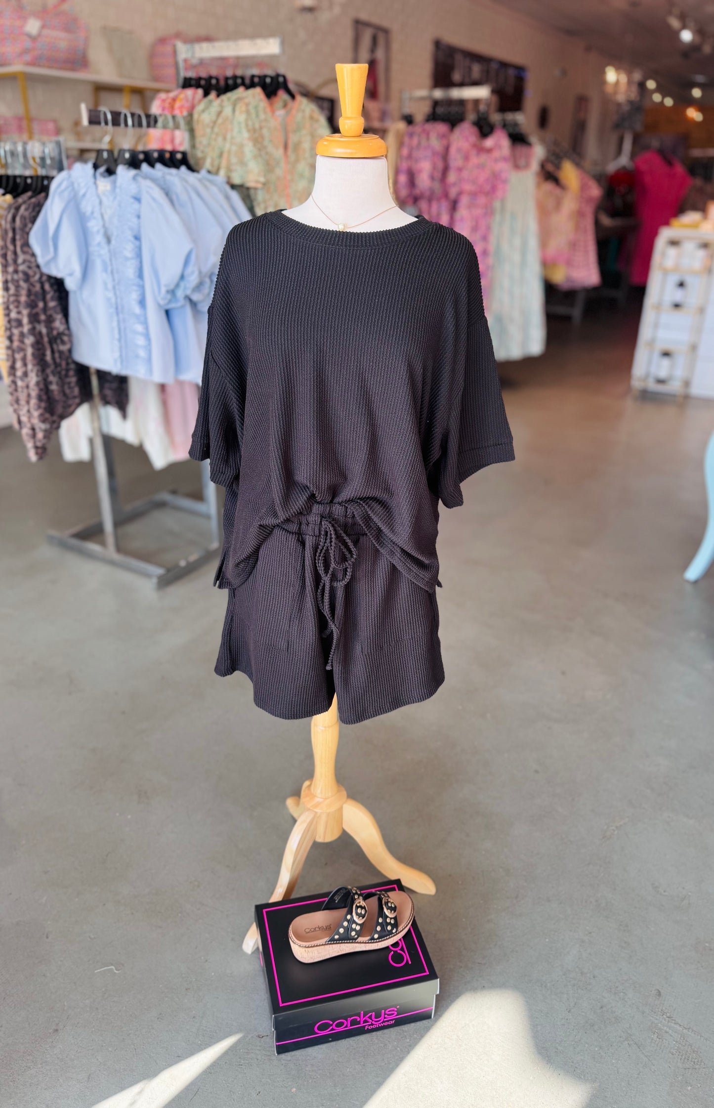 Ribbed Shorts Set-Plus