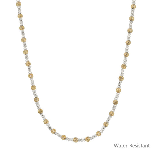 Gold/silver beaded necklace