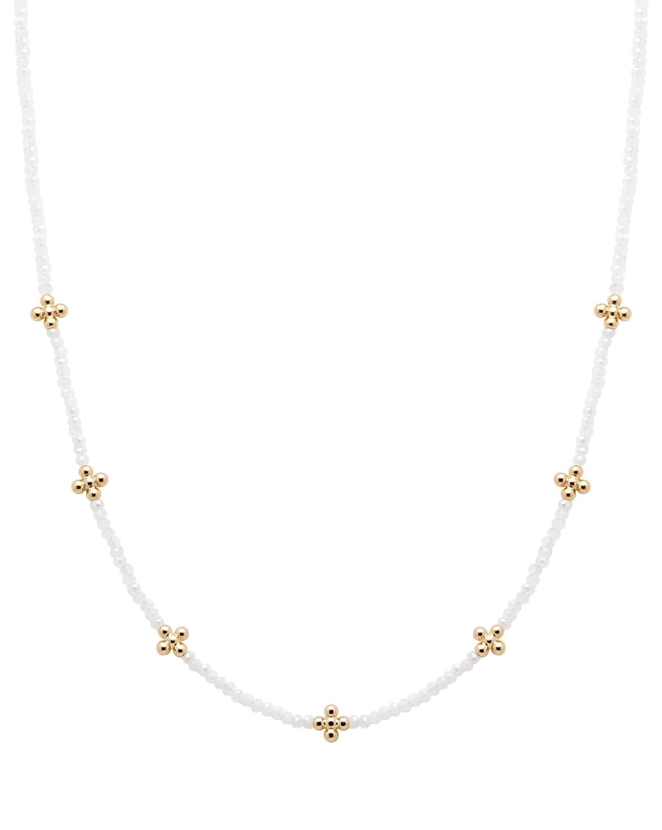 White/gold crystal necklace