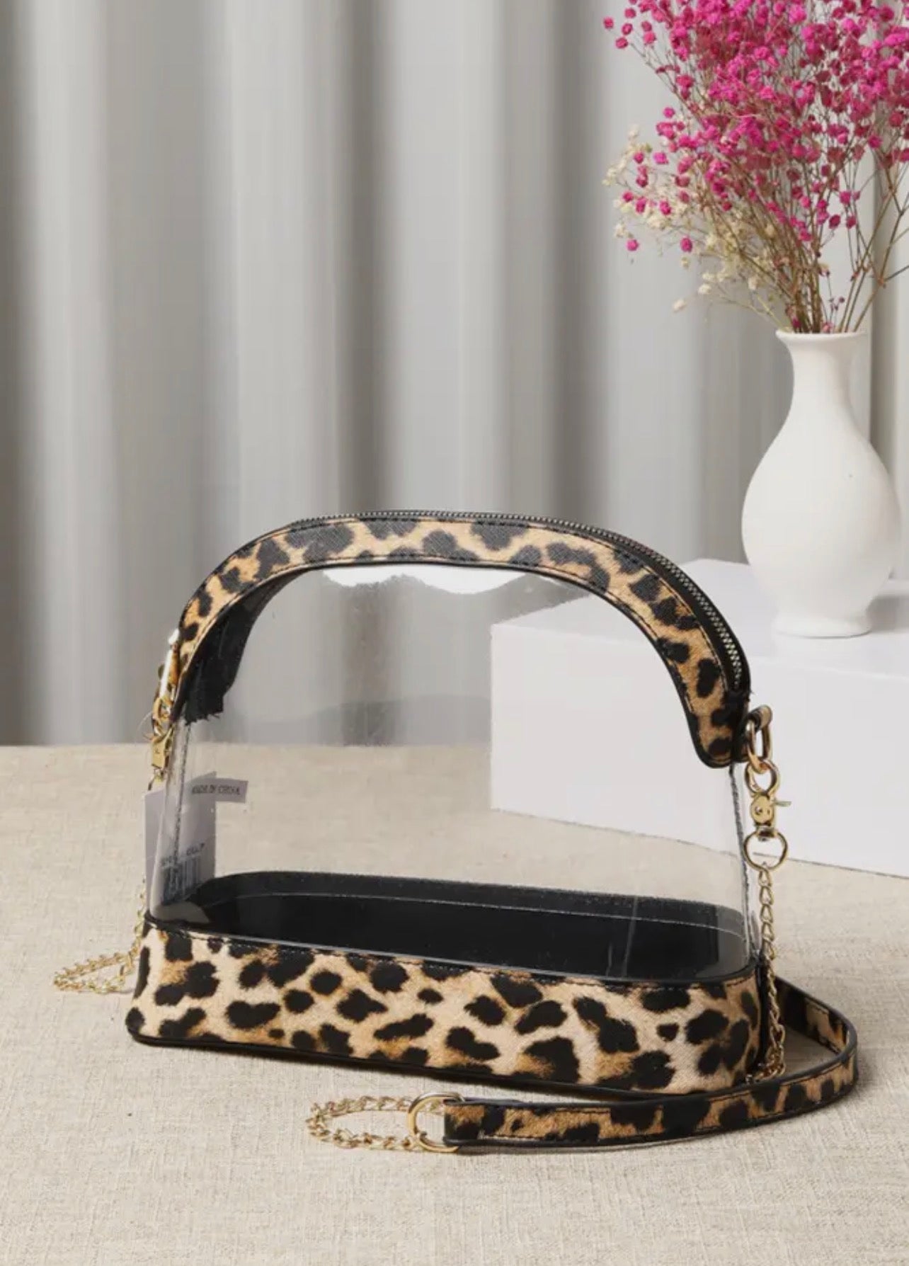 Clear Stadium Cheetah Purse