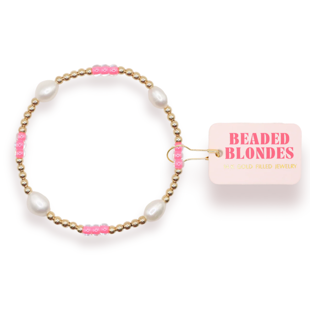 Hot Pink Pearl Poppi Bracelet Extended
