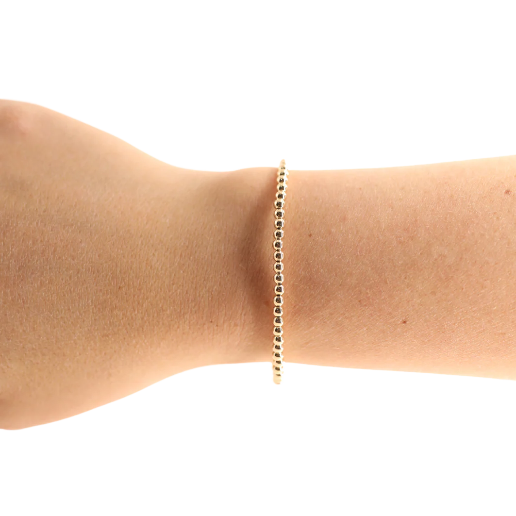 3mm Gold Beaded Bracelet