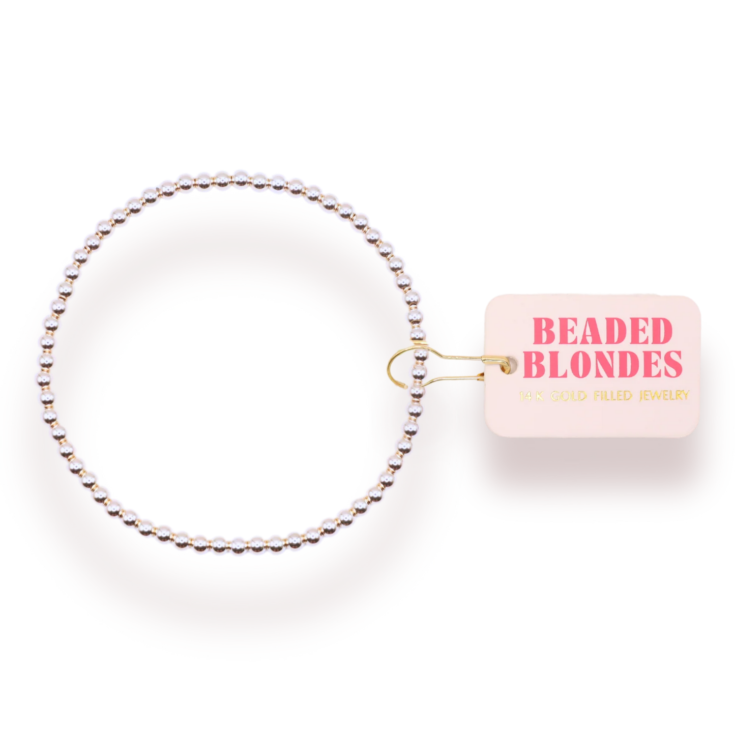 3mm Silver Beaded Bracelet