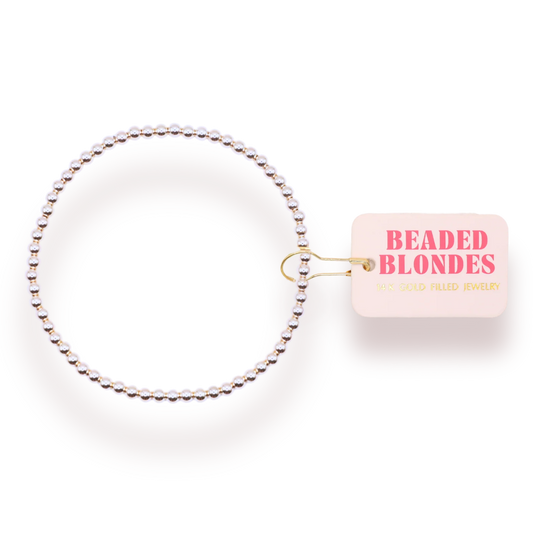 3mm Silver Beaded Bracelet