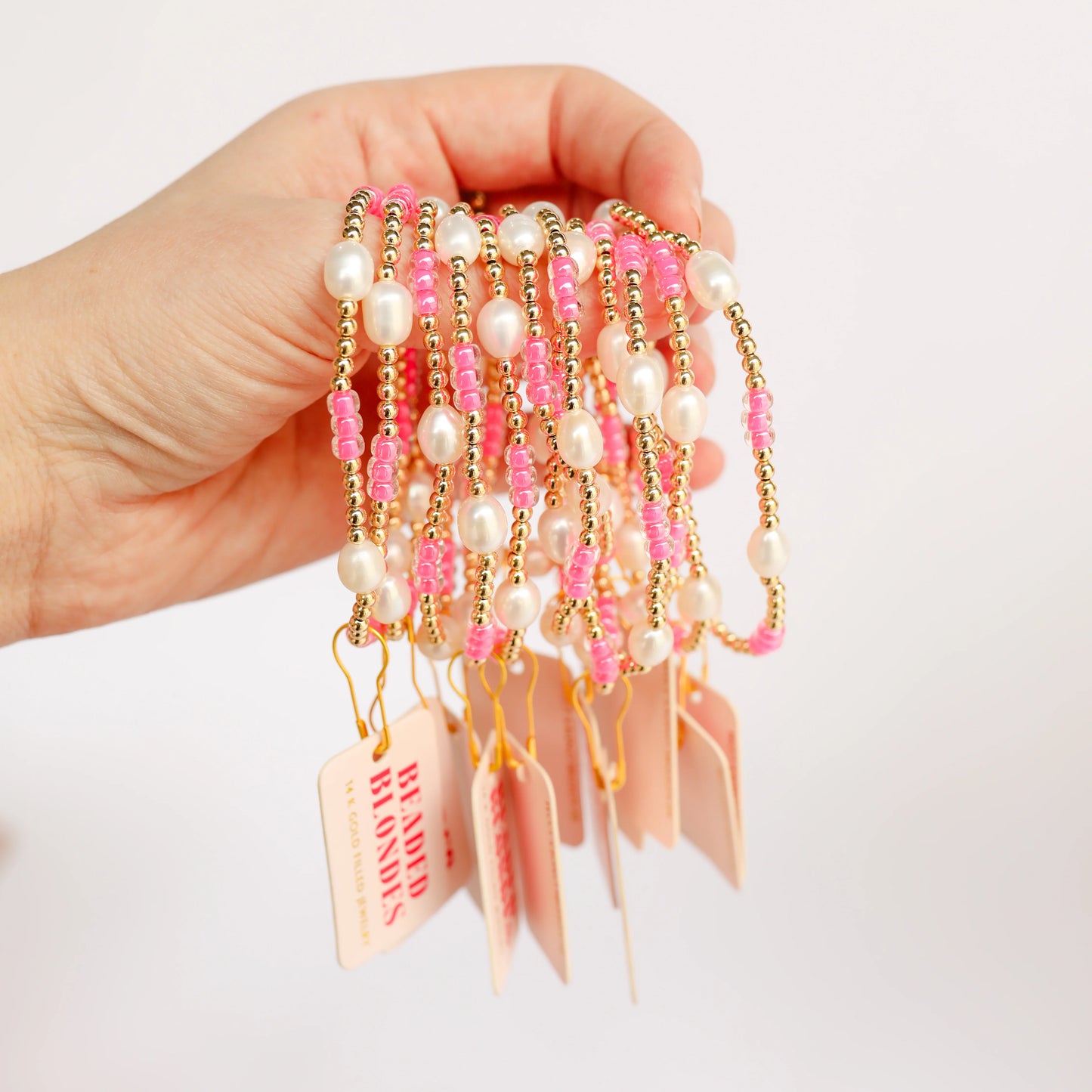 Hot Pink Pearl Bracelet