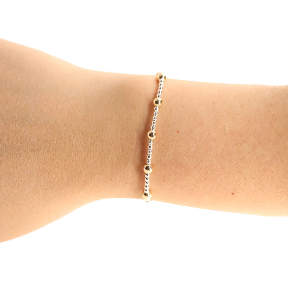 Silver + Gold Beaded Bracelet