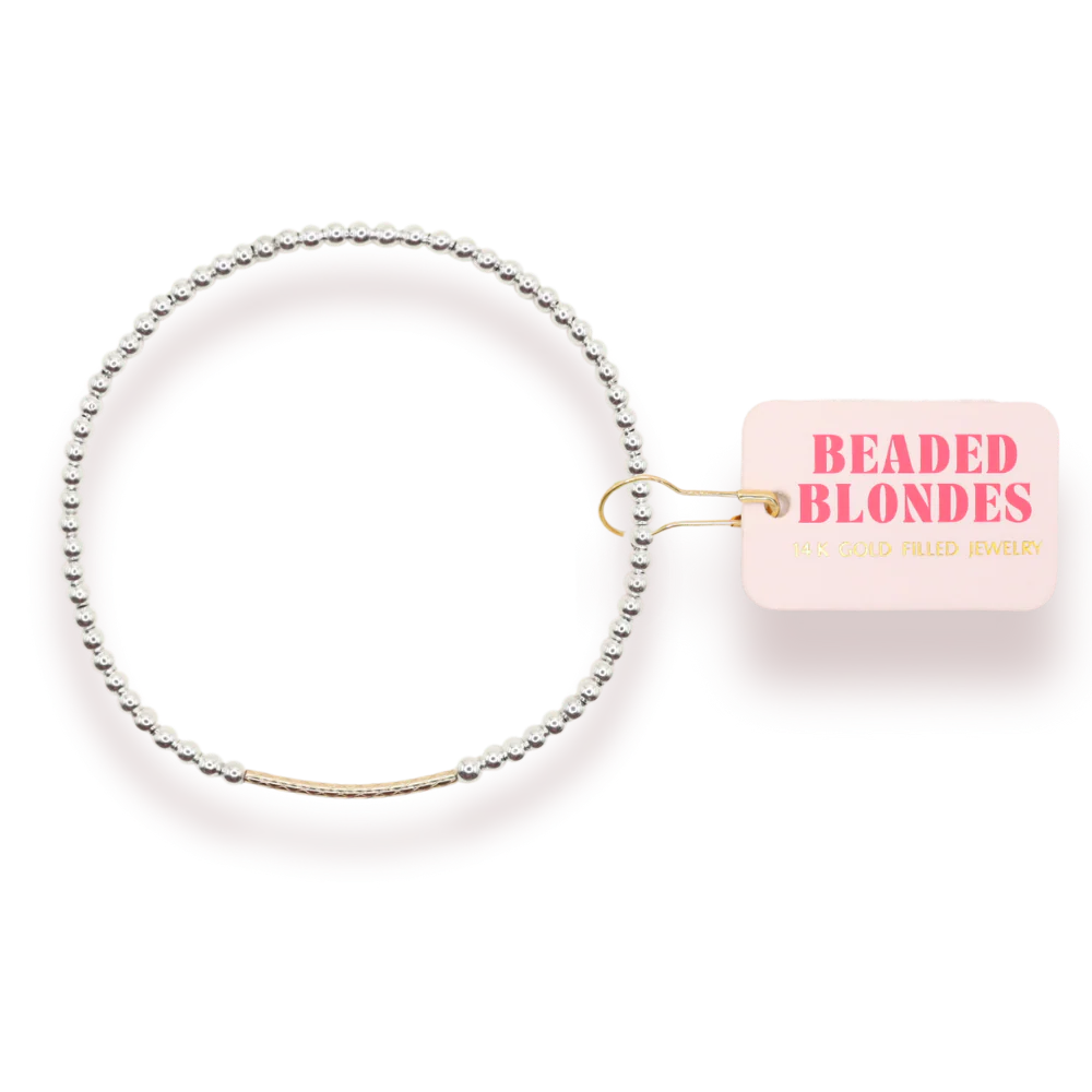 Silver + Gold Bar Bracelet