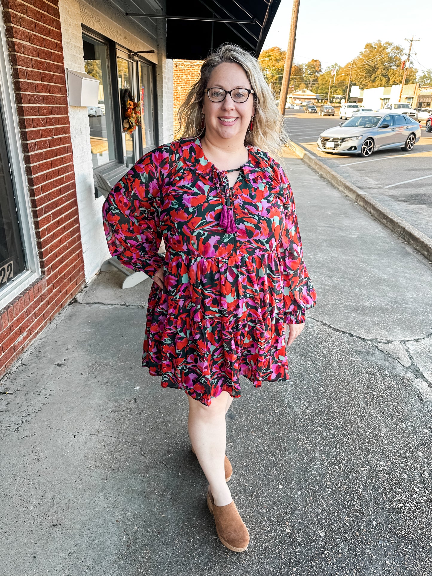 Multi floral dress-plus