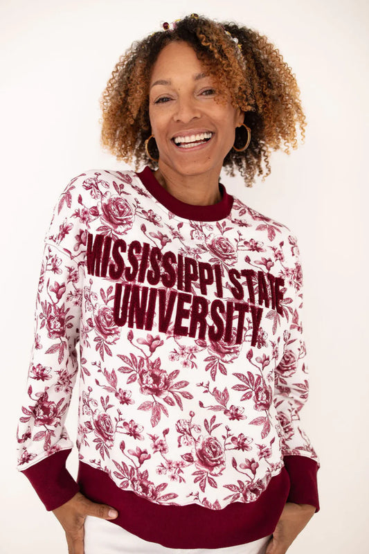Mississippi State Floral Toile Sweatshirt