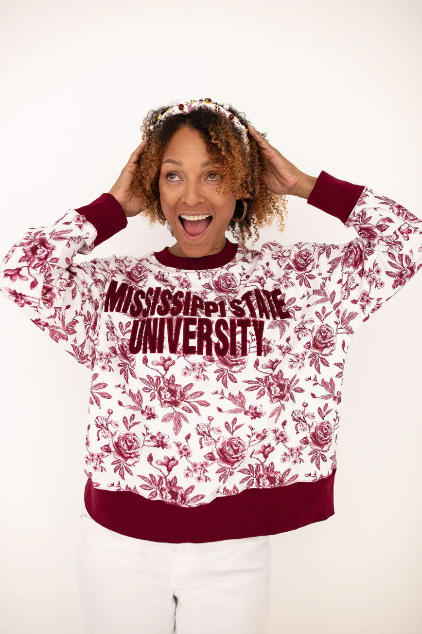 Mississippi State Floral Toile Sweatshirt