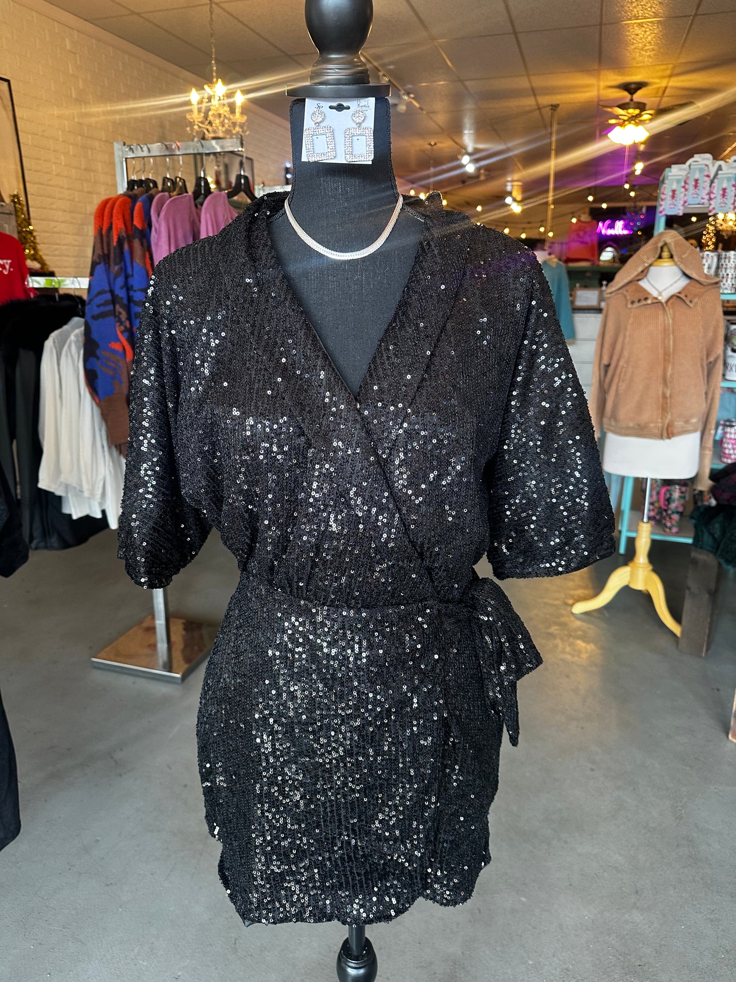 Black sequin romper