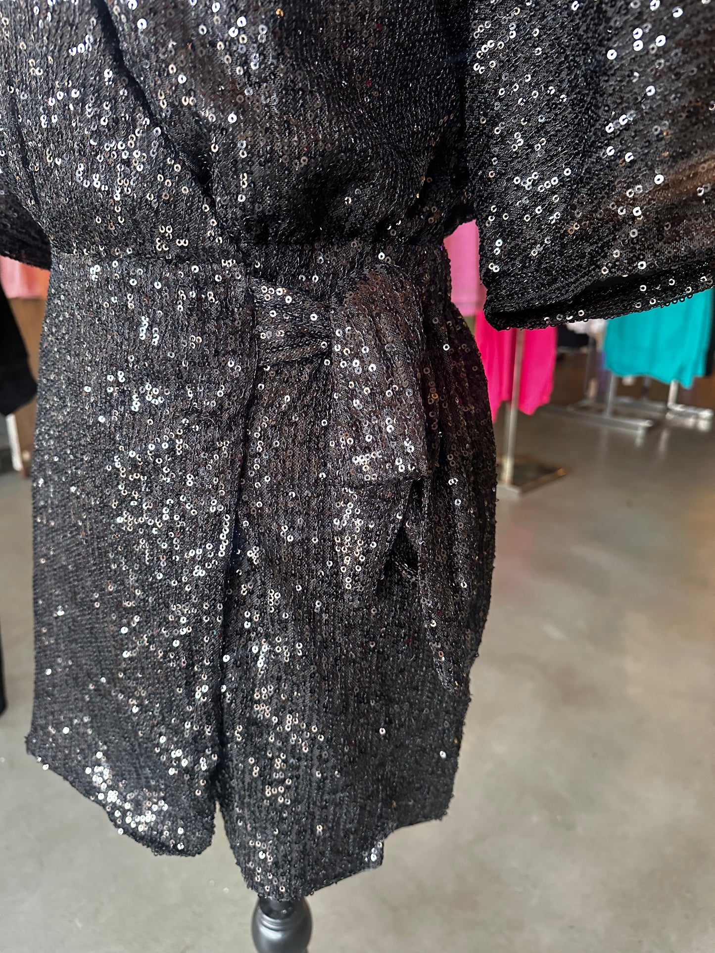 Black sequin romper