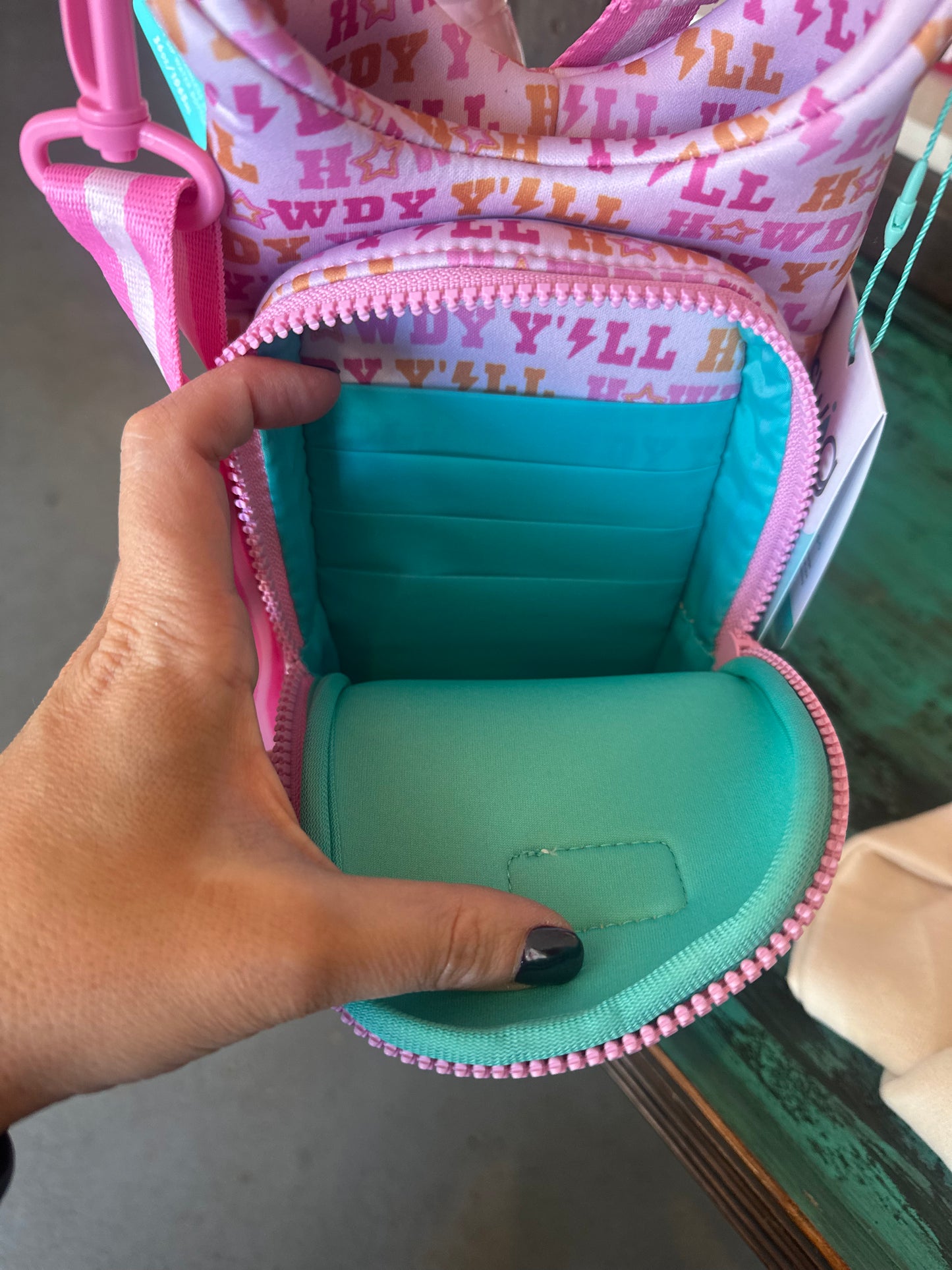 Howdy yall water bottle sling