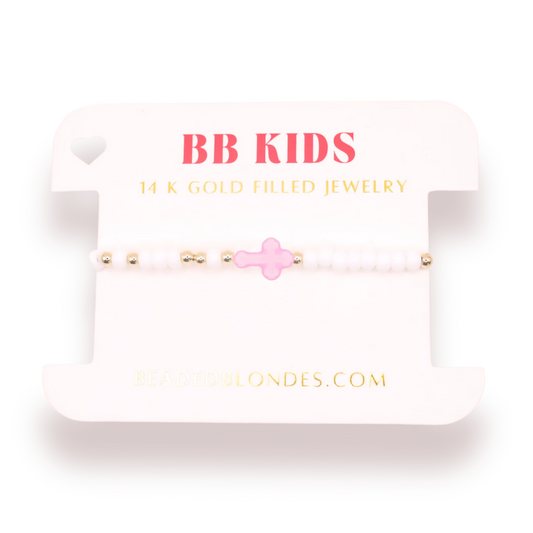 Pink Cross Sprinkle Bracelet-Kids