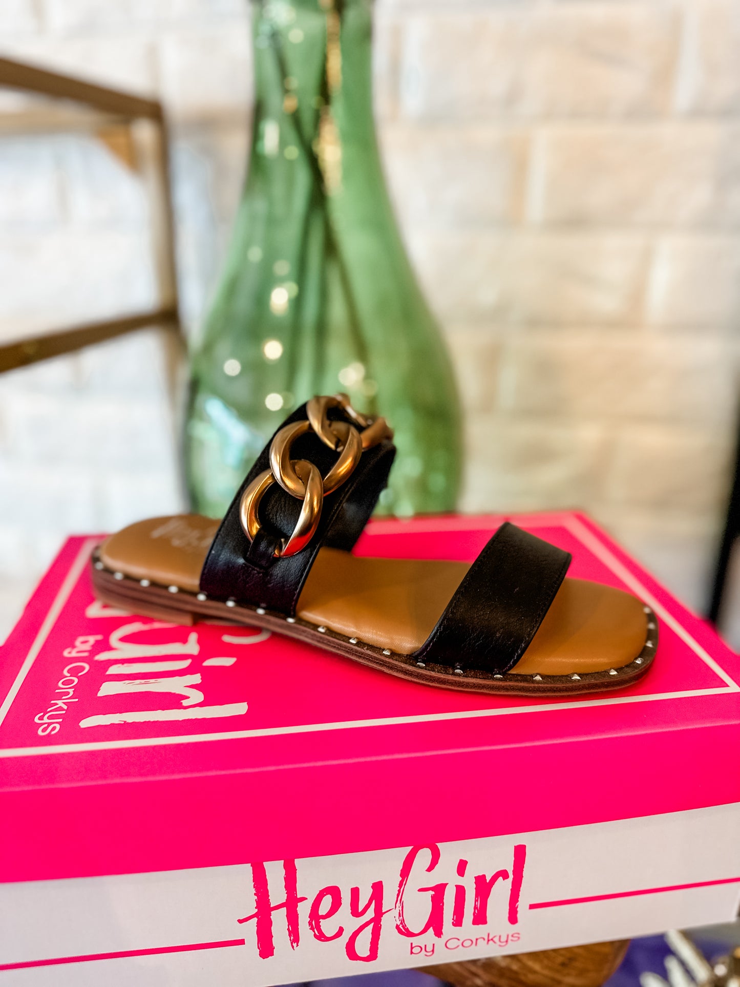 Catch flights not feelings sandal