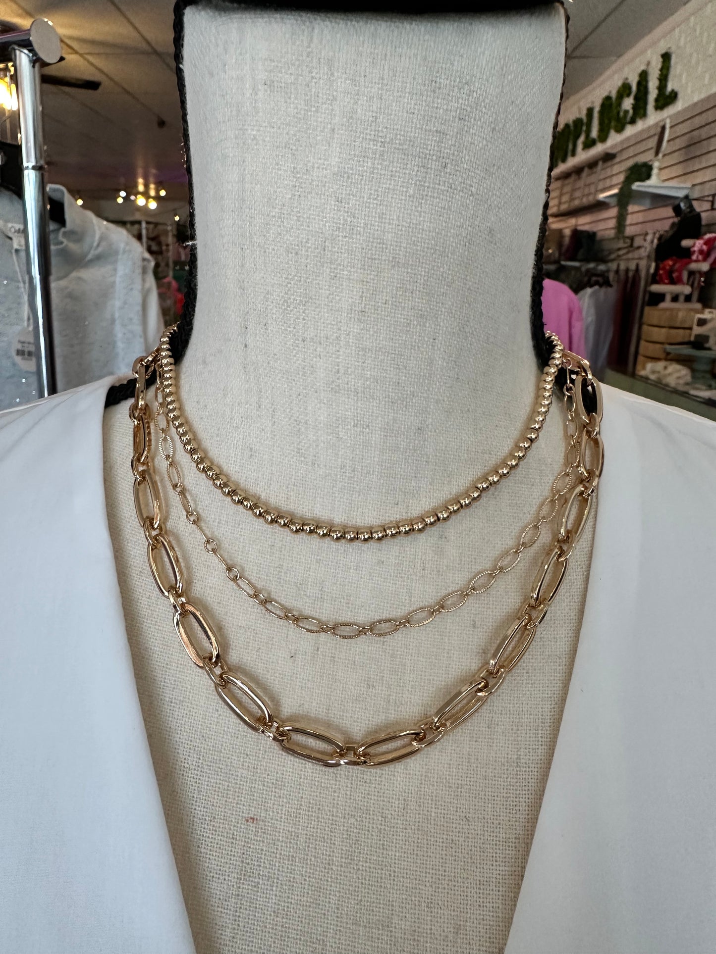 Layered chain necklace