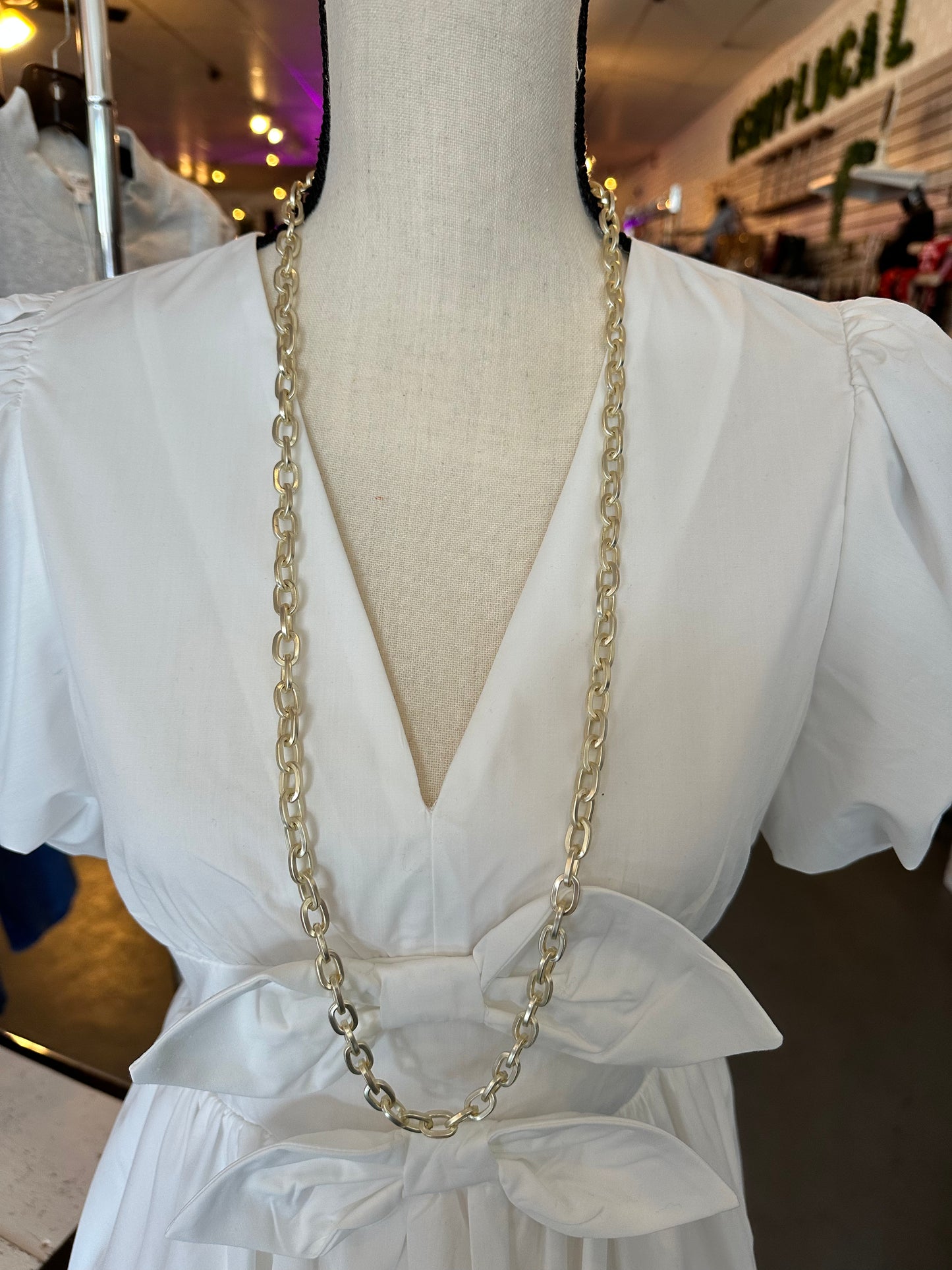 Gold chain necklace- long