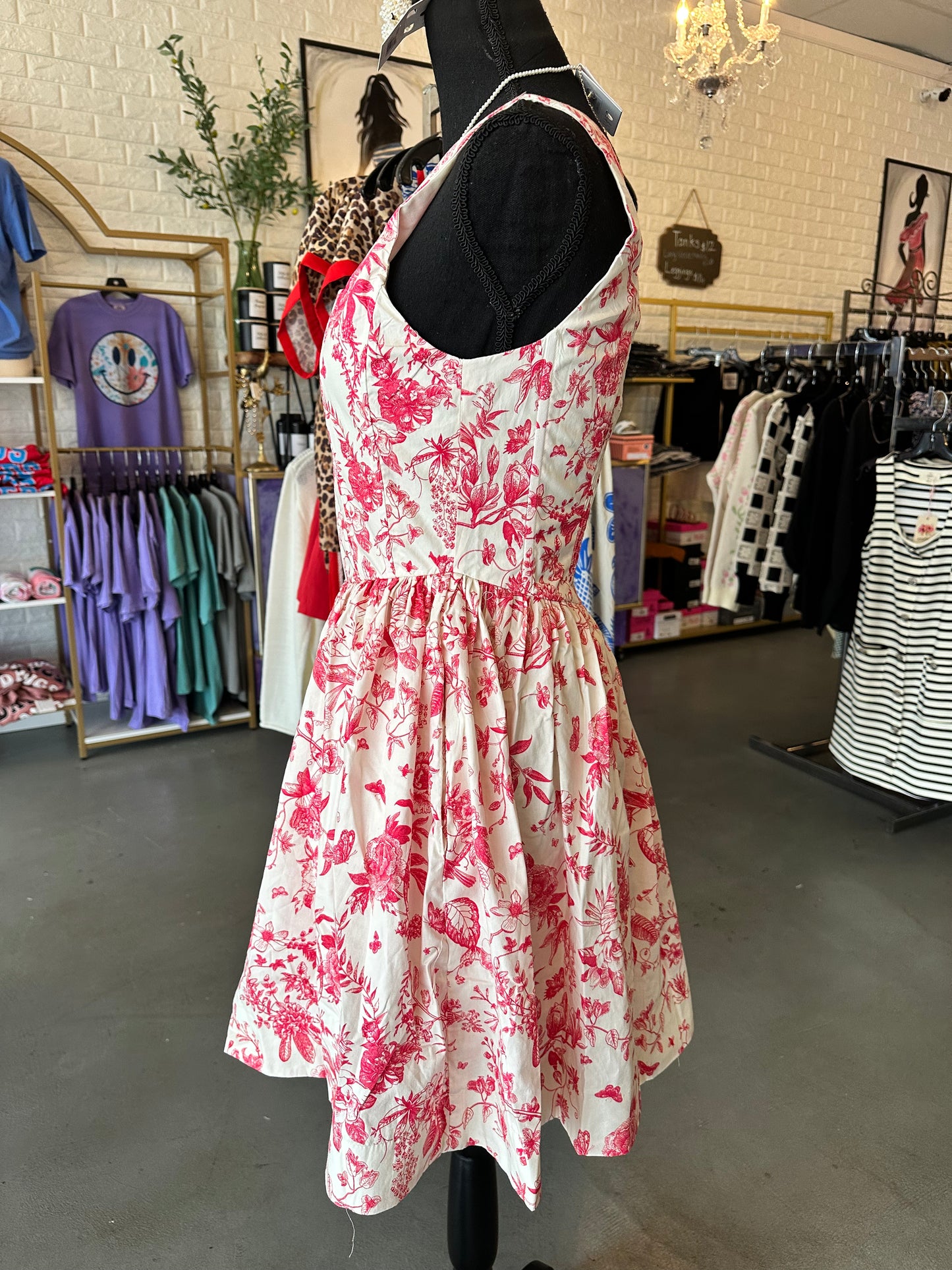 Magenta & white dress