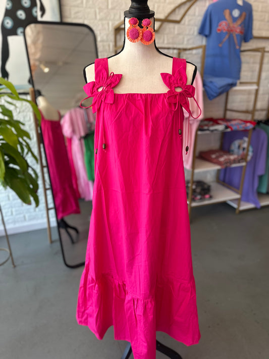 Hot Pink Poplin Dress