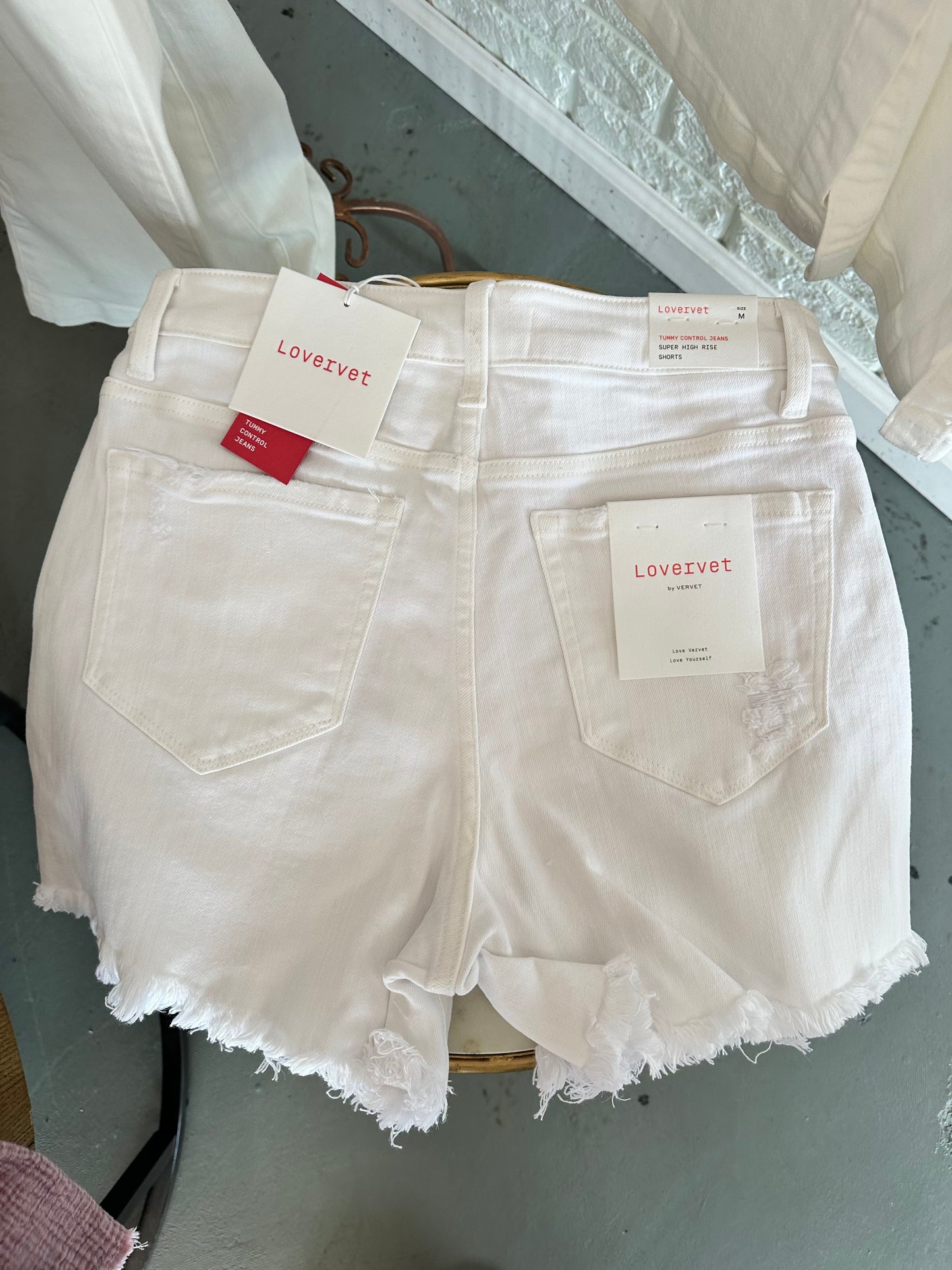 White Lovervet Denim Shorts