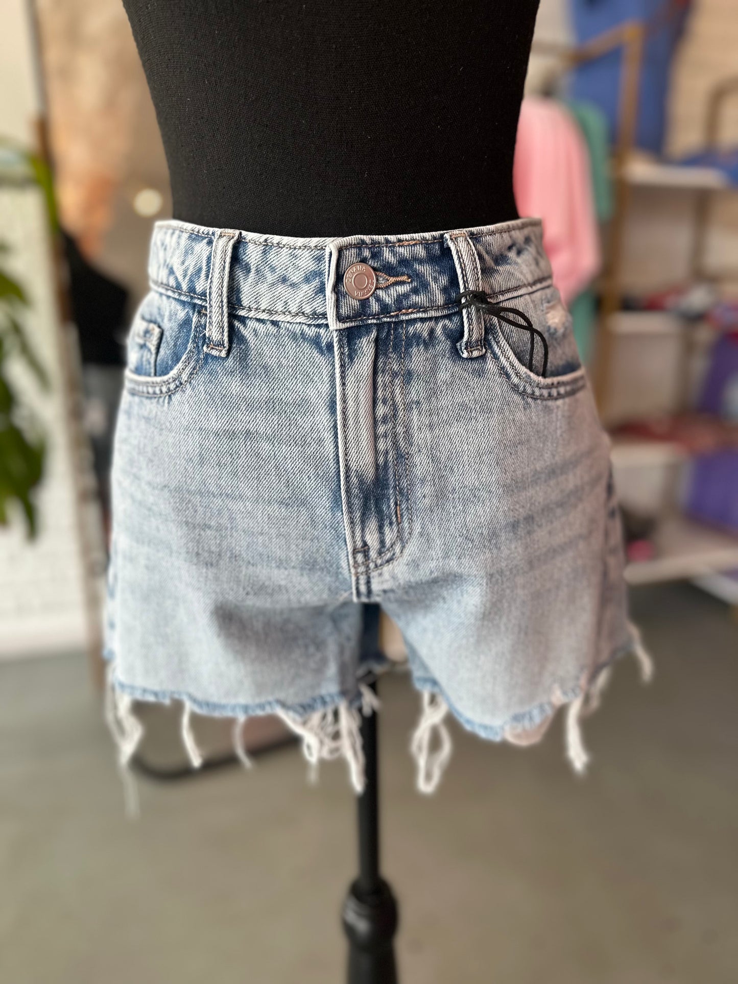 Light Wash Cut Off Shorts