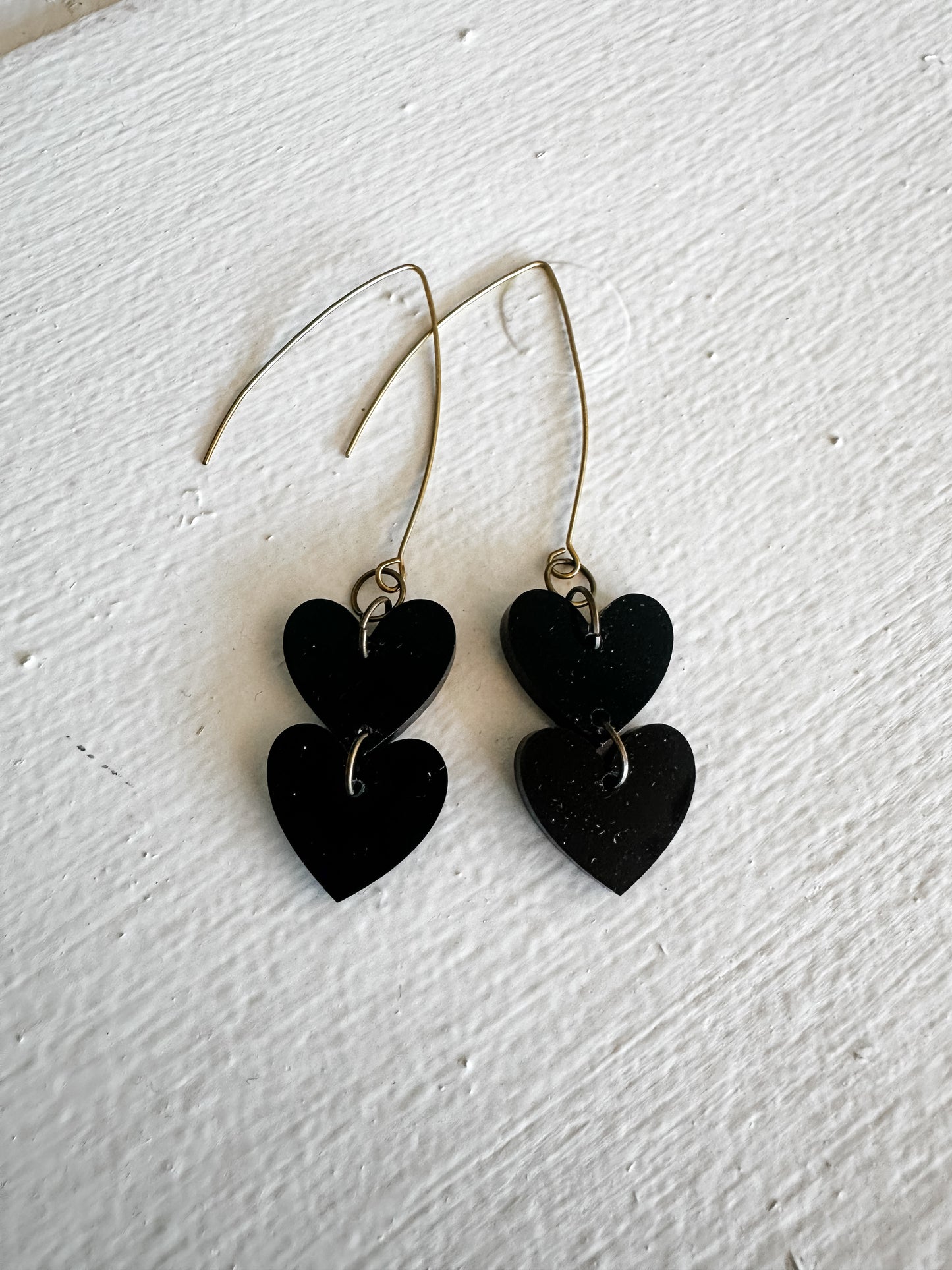Black heart earrings