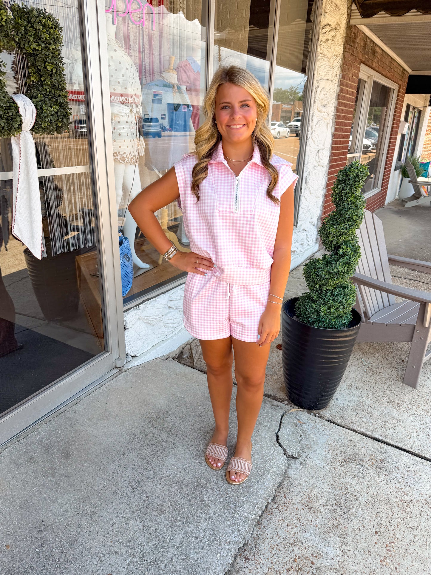 Pink Gingham Set