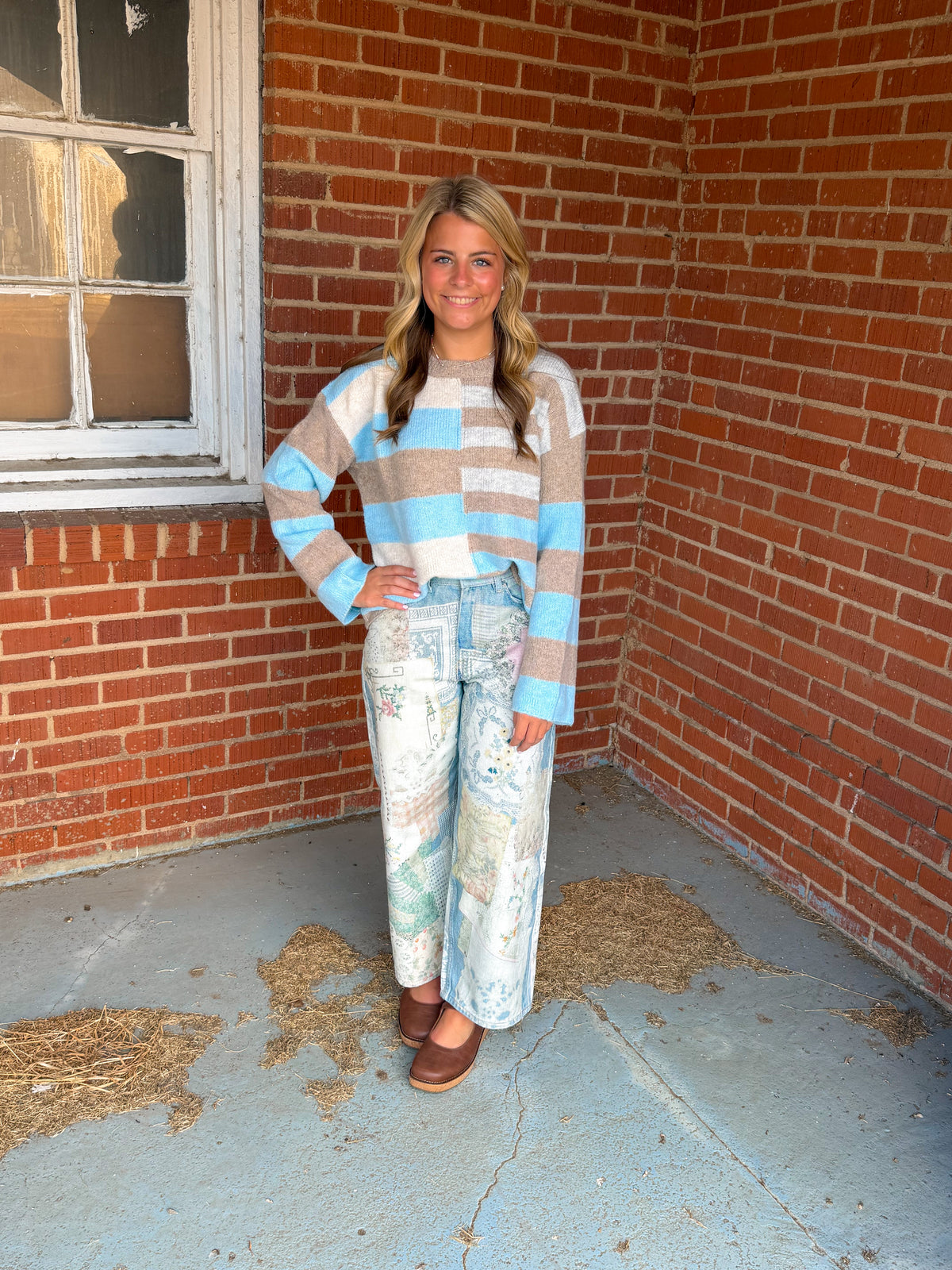 Blue Charm Stripe Sweater