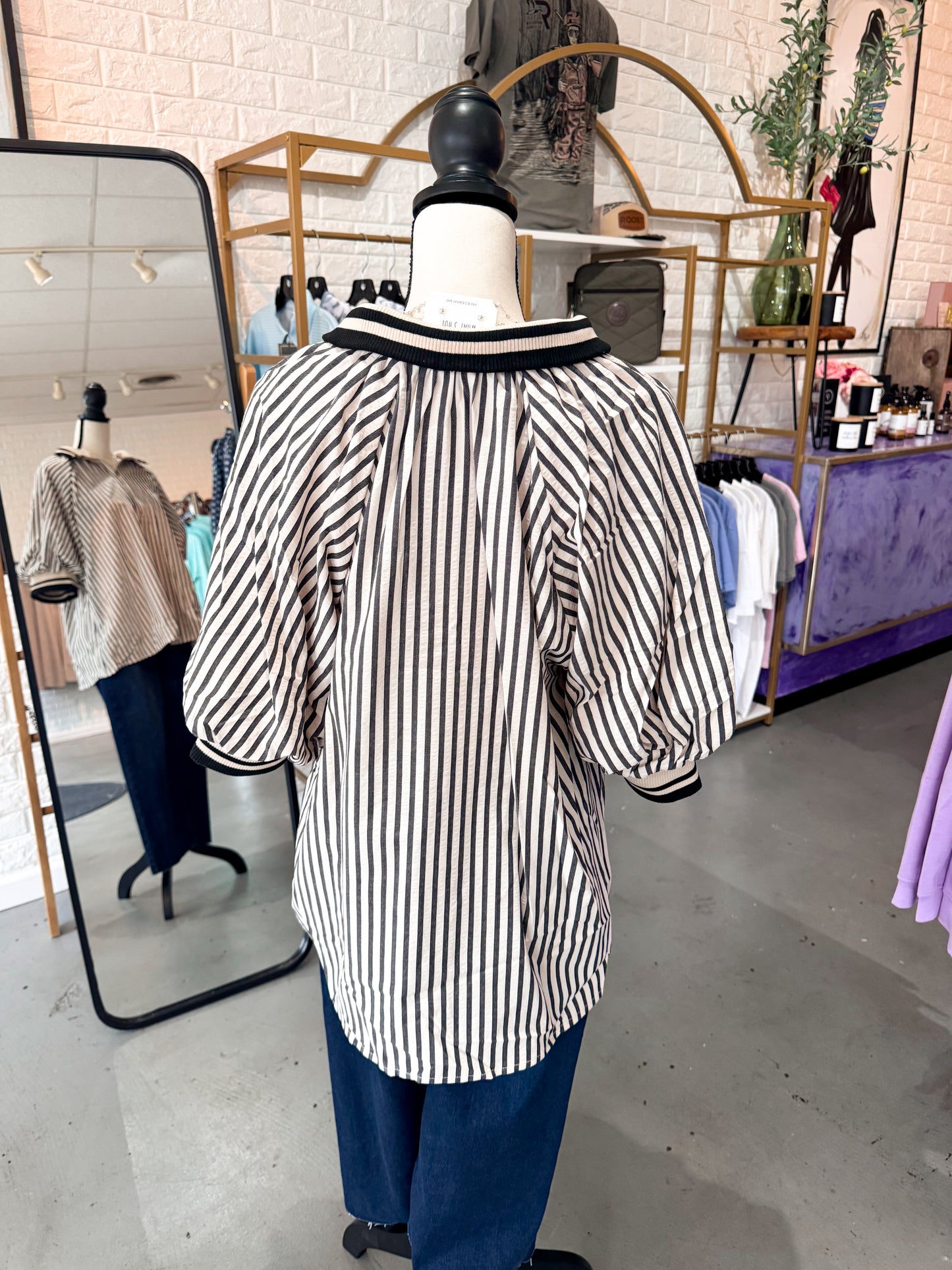 Sophia Stripe Top-Plus
