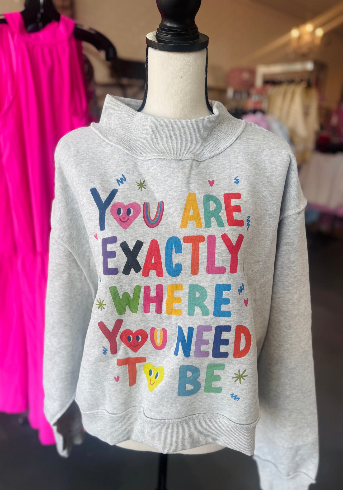 Reversible Graphic Mock-Neck Sweatshirt