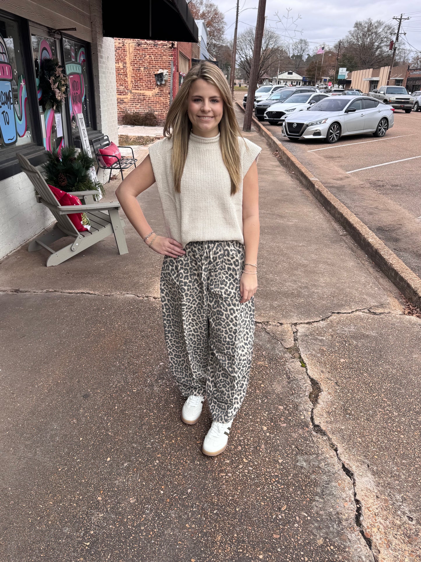 Leopard Barrel Pants