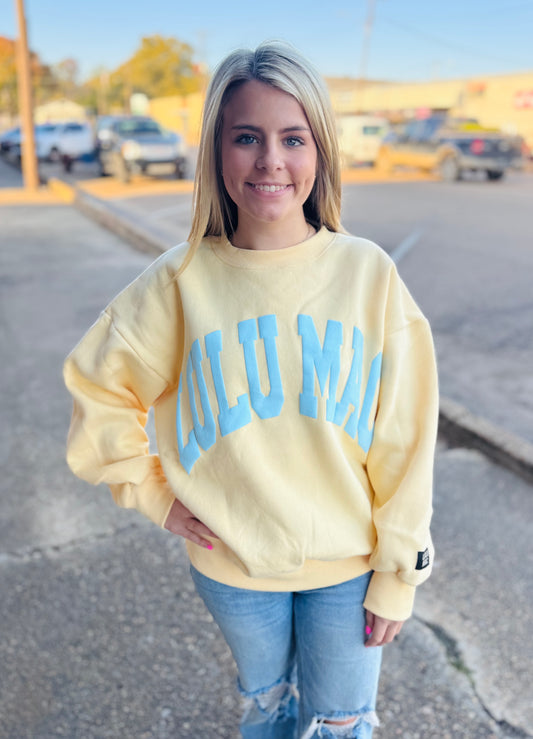 Butter/Blue LuluMac Sweatshirt