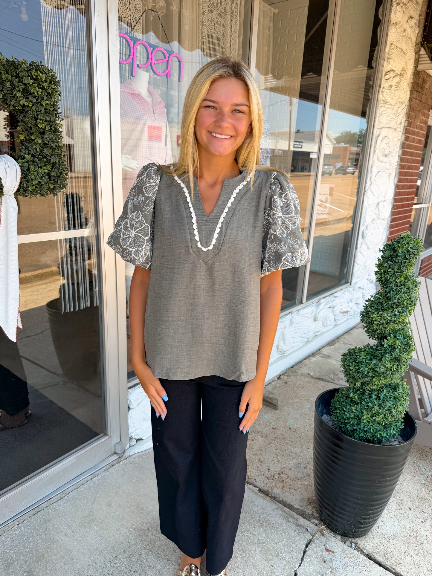 Moss Floral Blouse