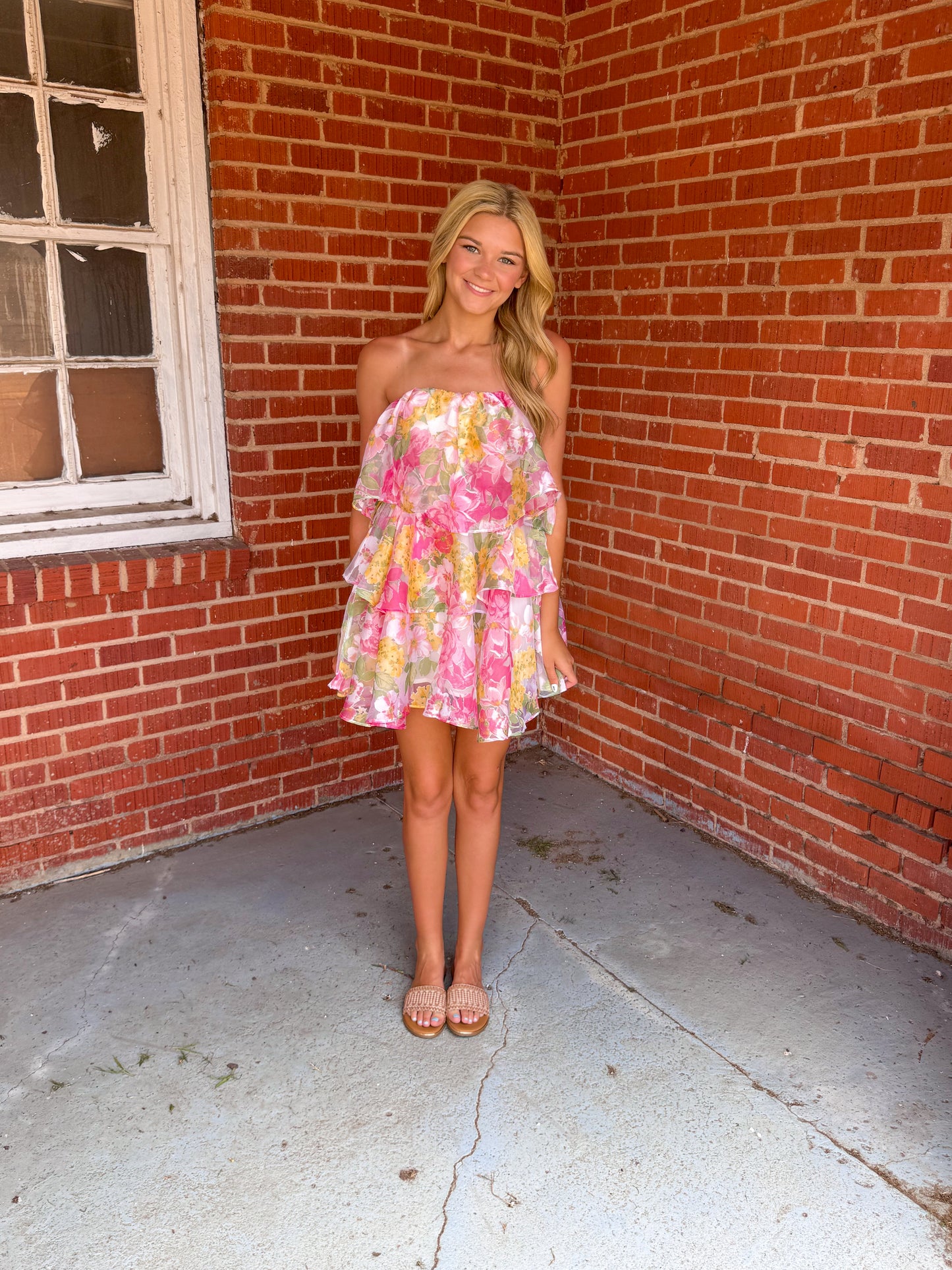 Floral Ruffle Mini Dress