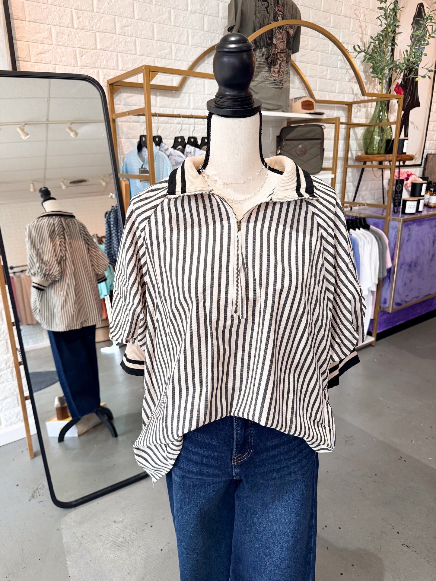 Sophia Stripe Top-Plus