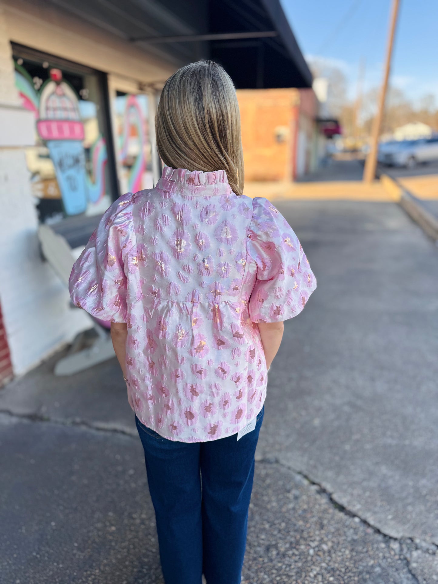 Pink Champagne Puff Top