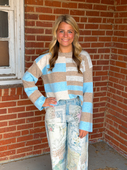 Blue Charm Stripe Sweater