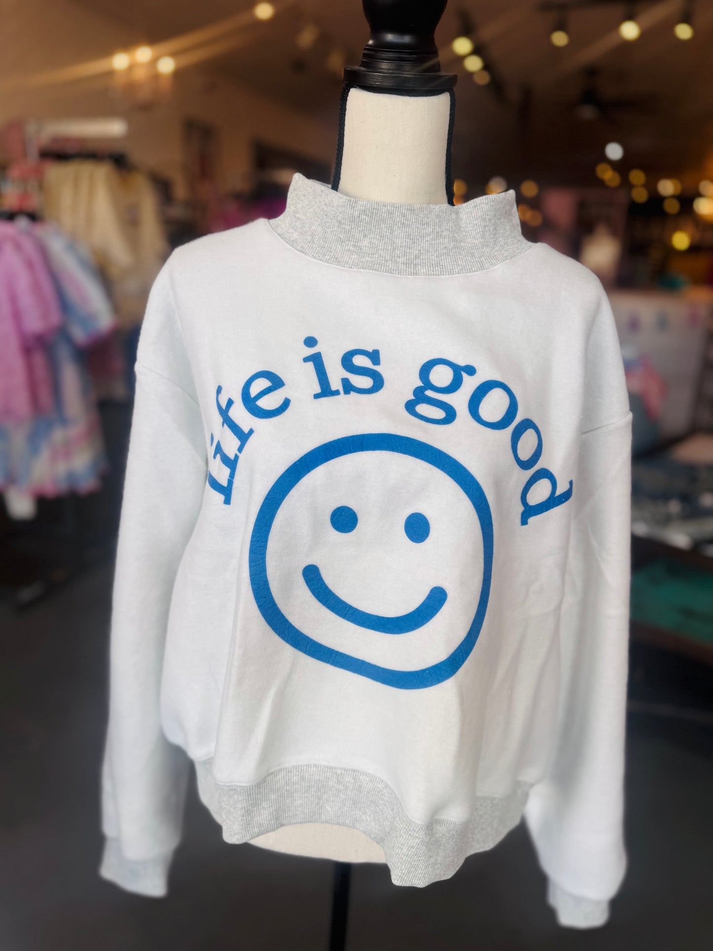 Reversible Graphic Mock-Neck Sweatshirt