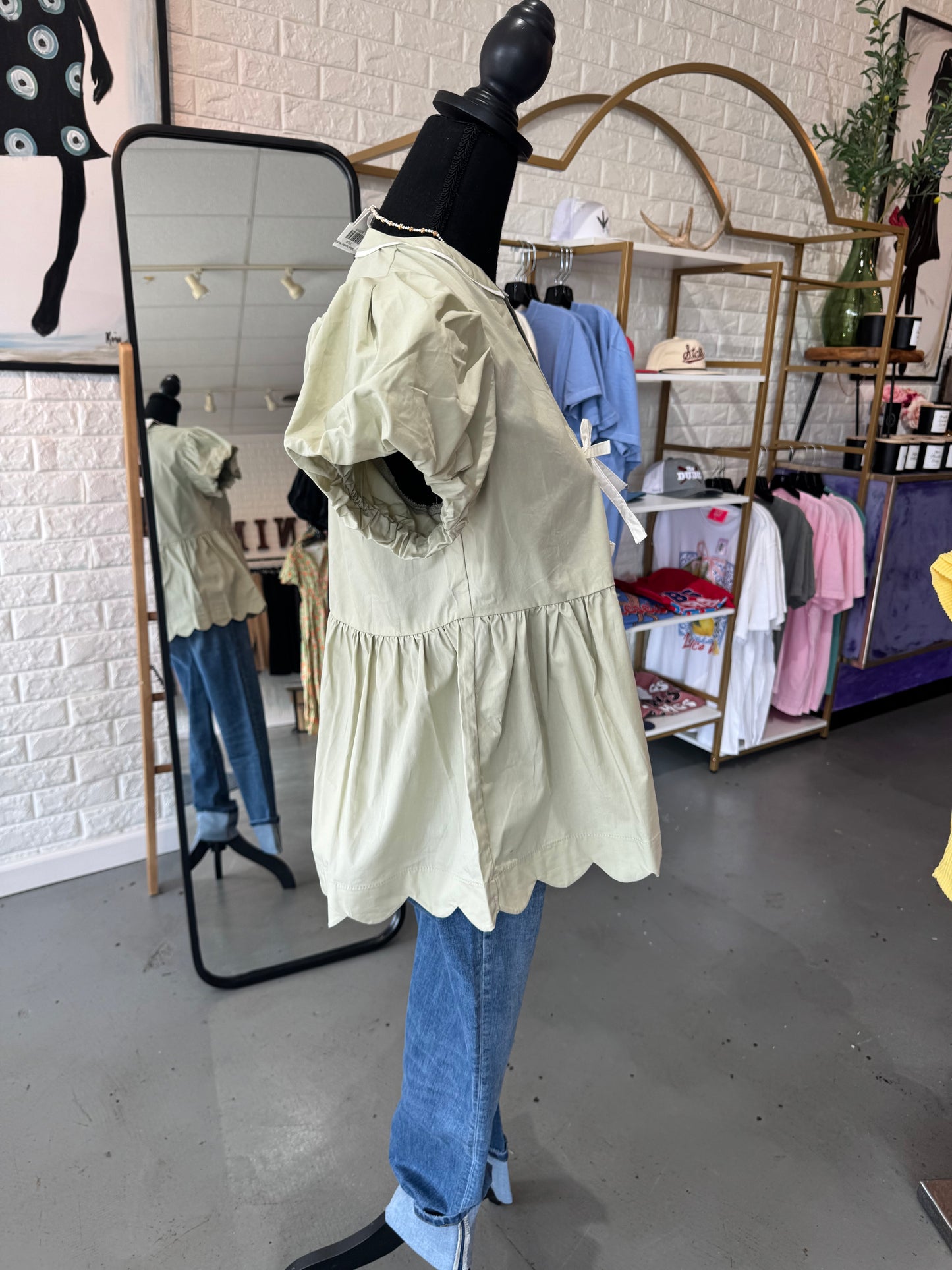Sage Bubble Top