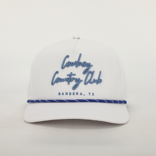 Cursive Roped Hat White